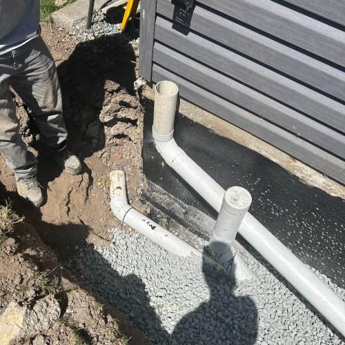  | A customer of ours called us due to a problem with a leaking basement, we damp proofed and waterproofed the foundation, installed some drain tile, and then installed some rainwater leaders. | Yard & Perimeter Drainage 